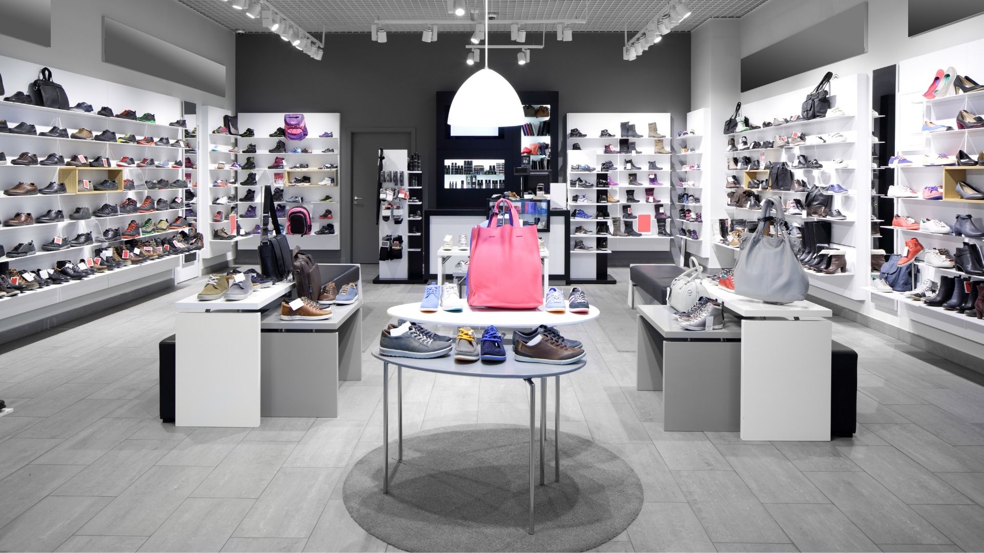 Clean retail store interior with polished floors and organised displays after professional retail cleaning.