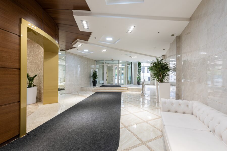 Well-maintained building lobby in Sydney as part of regular strata cleaning.