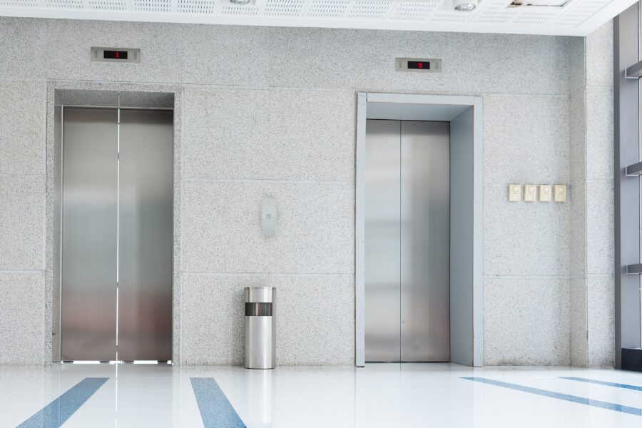 Lift lobby and common area in a Sydney building maintained through strata cleaning.